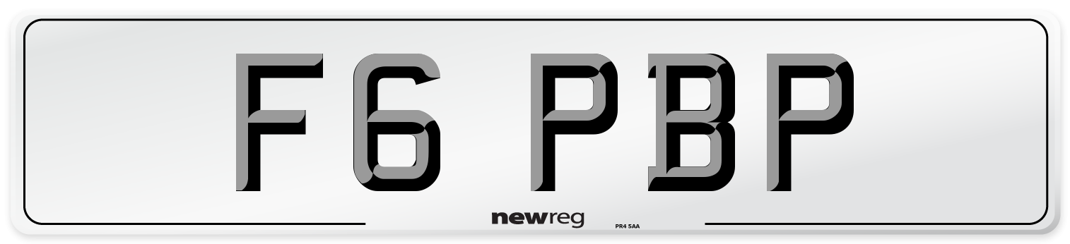 F6 PBP Number Plate from New Reg